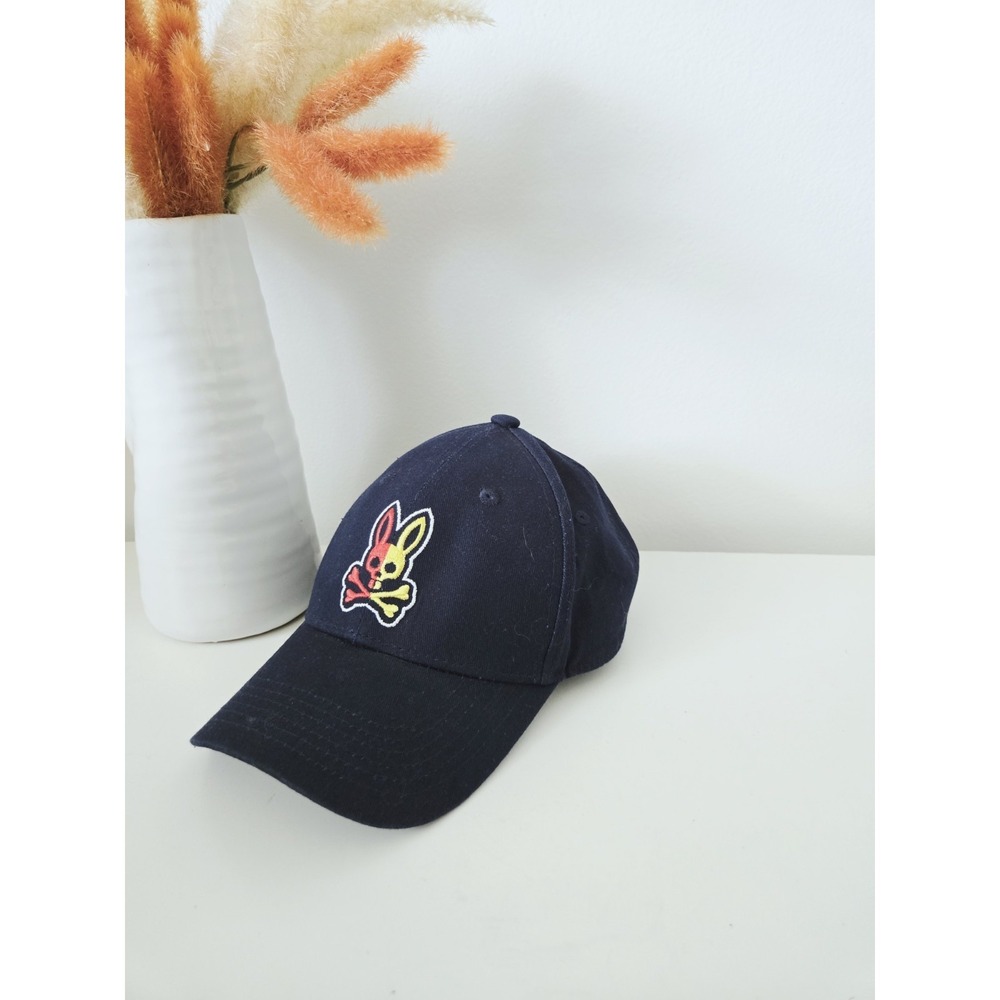 Psycho Bunny Dual Color Logo Hat Navy Blue Adjustable Strap Baseball‎ Cap